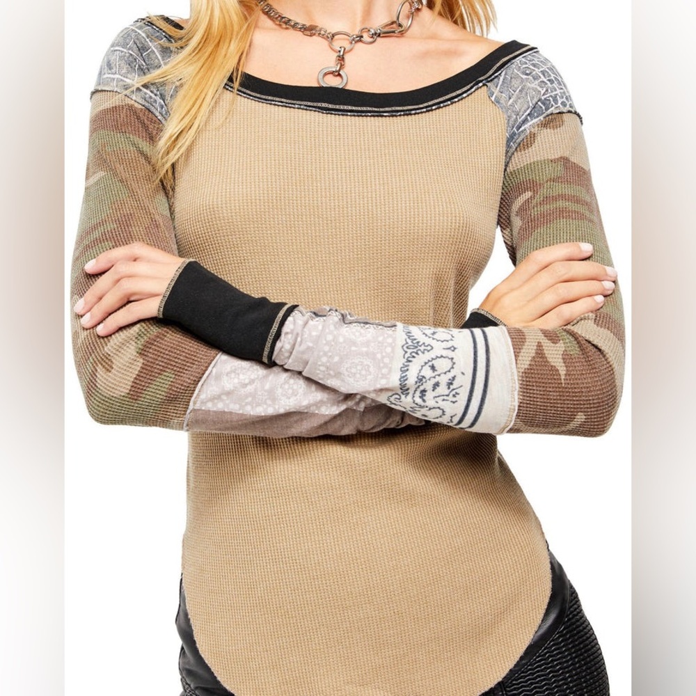 FREE PEOPLE - BRIGHT SIDE THERMAL IN WILLOW COMBO